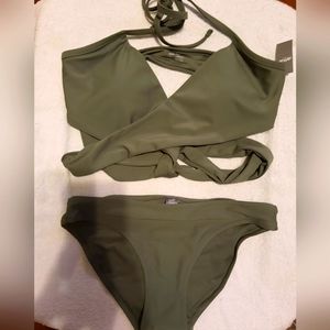 Green wrap around bikini